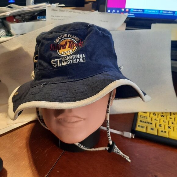 NEW ! Men Hard Rock Cafe St. Maarten Embroidered Bucket Hat Black - Picture 1 of 6